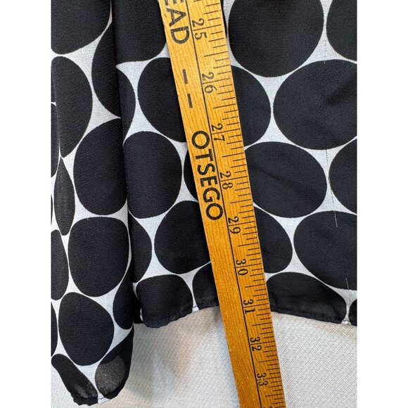 Maggie Barnes Womens Tunic Top Size 4X Black White Polka Dot Beaded Satin - Picture 11 of 16